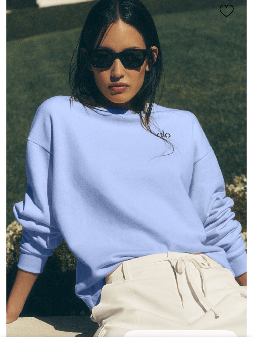 Alo Light Provence Blue Accolade Regular Crewneck Sweatshirt | XS NWT